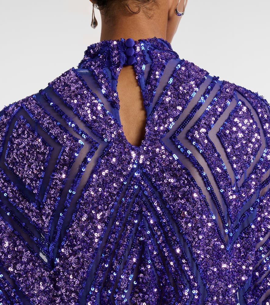 Casta Diva Follies sequined tulle kaftan