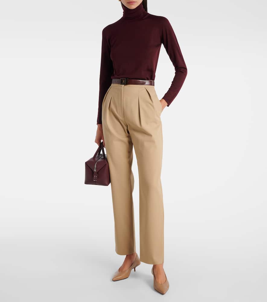 Dede pleated cotton slim pants