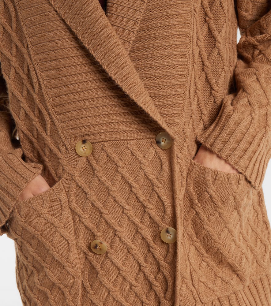 Mirca waffle-knit camel hair cardigan