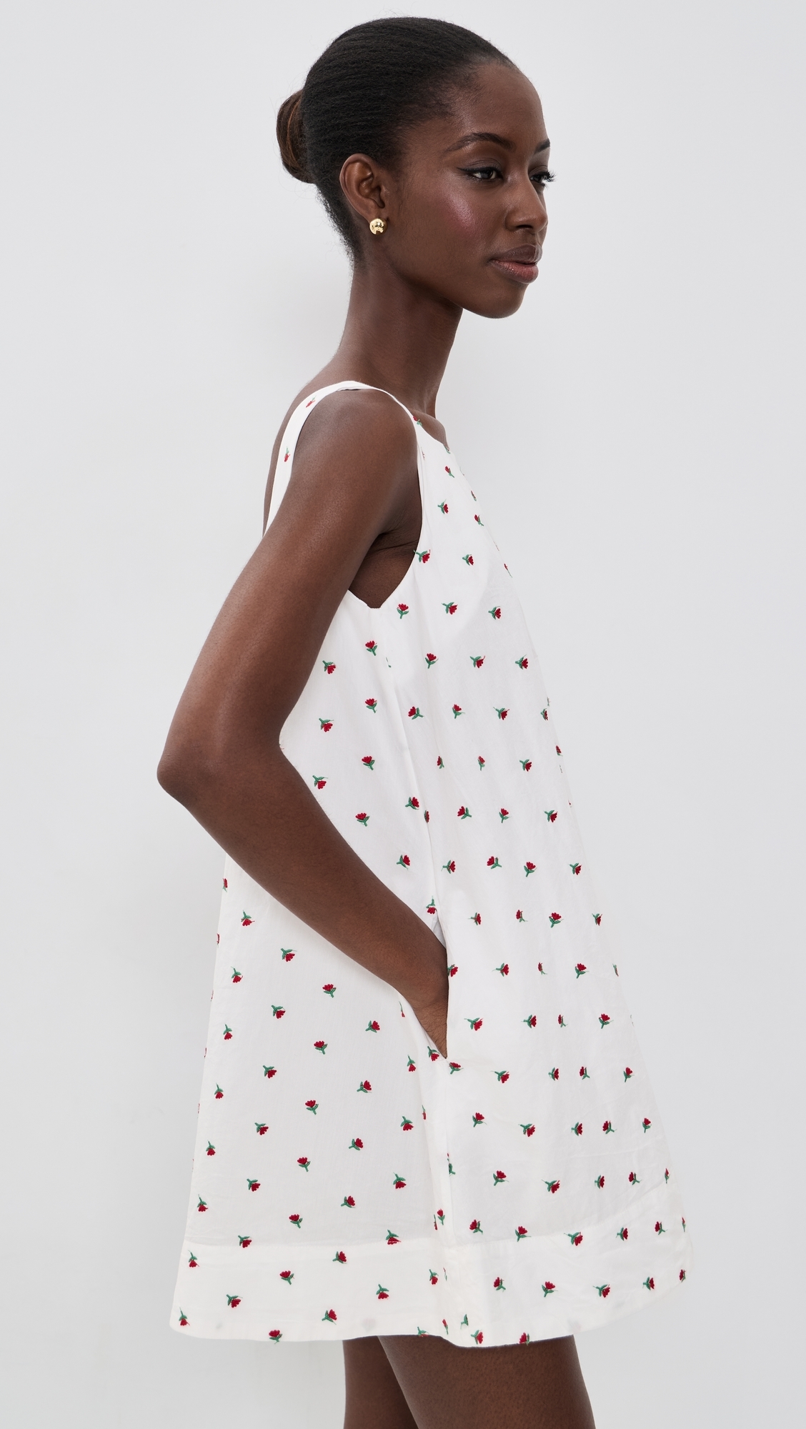 The Clara Mini Dress White Petite Flower