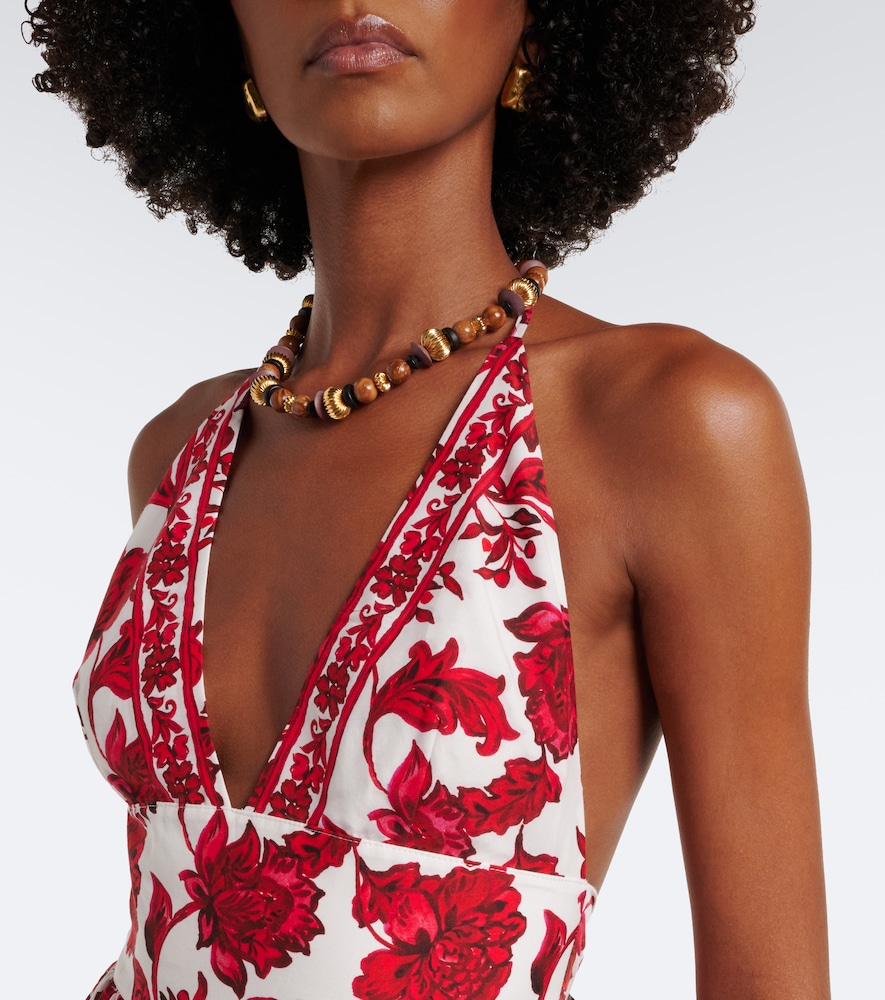 Clover floral cotton and silk maxi dress