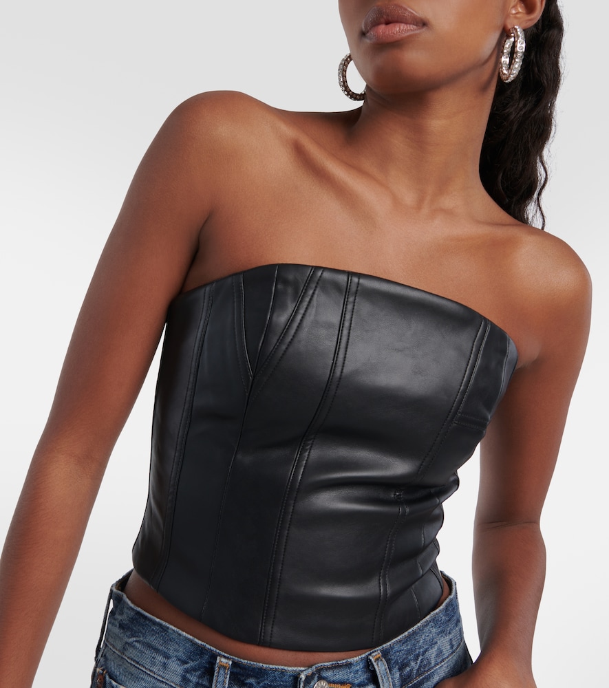 Faux leather bustier top