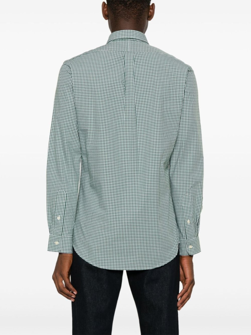 Logo Embroidered Checked Shirt