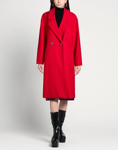 Woman Coat Red Size 6 Polyester, Acrylic, Wool