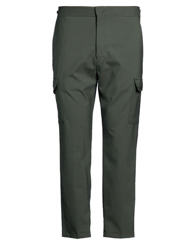 Man Pants Dark green Size 34 Virgin Wool, Polyester, Elastane