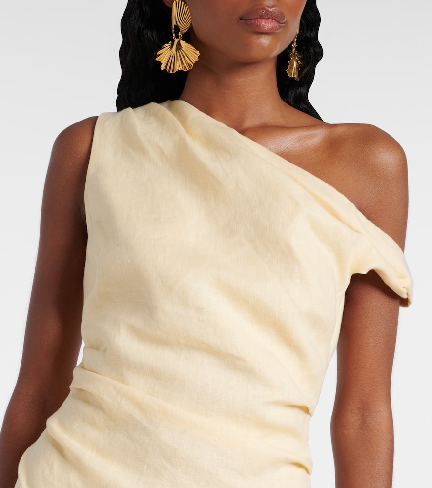 Iris one-shoulder linen minidress