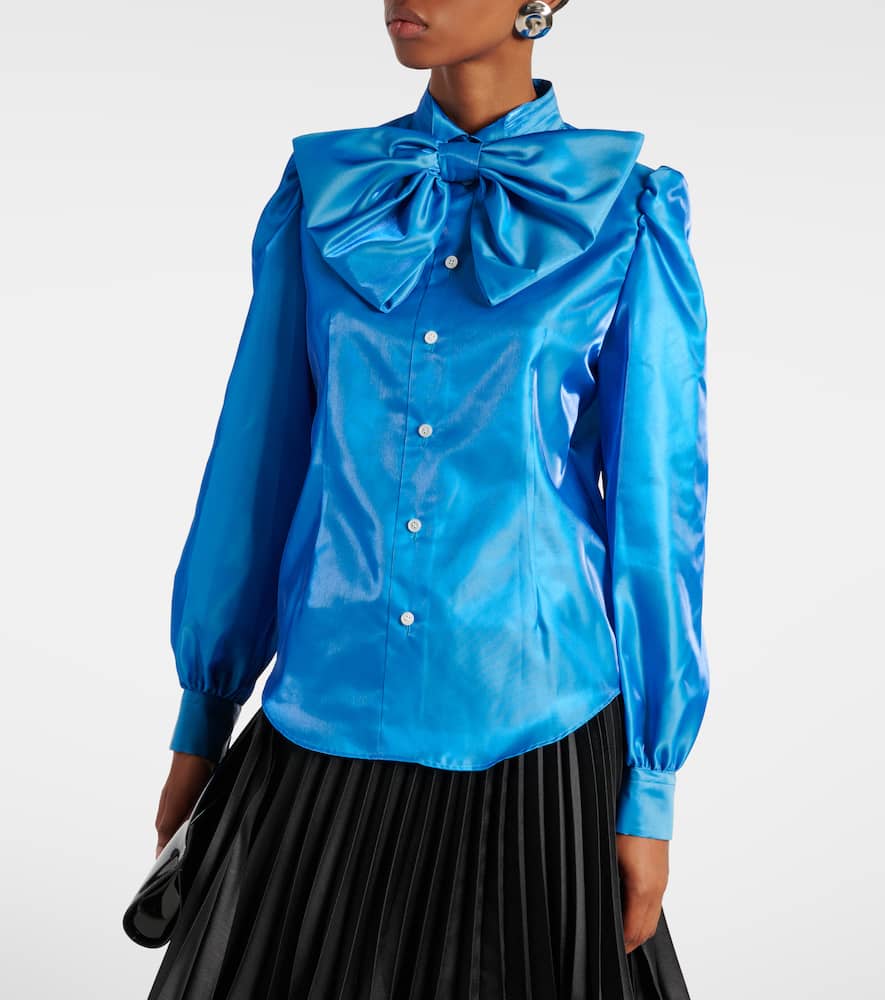 Bow-detail satin blouse