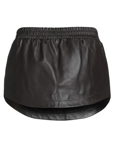 Woman Mini skirt Dark brown Size 2 Lambskin