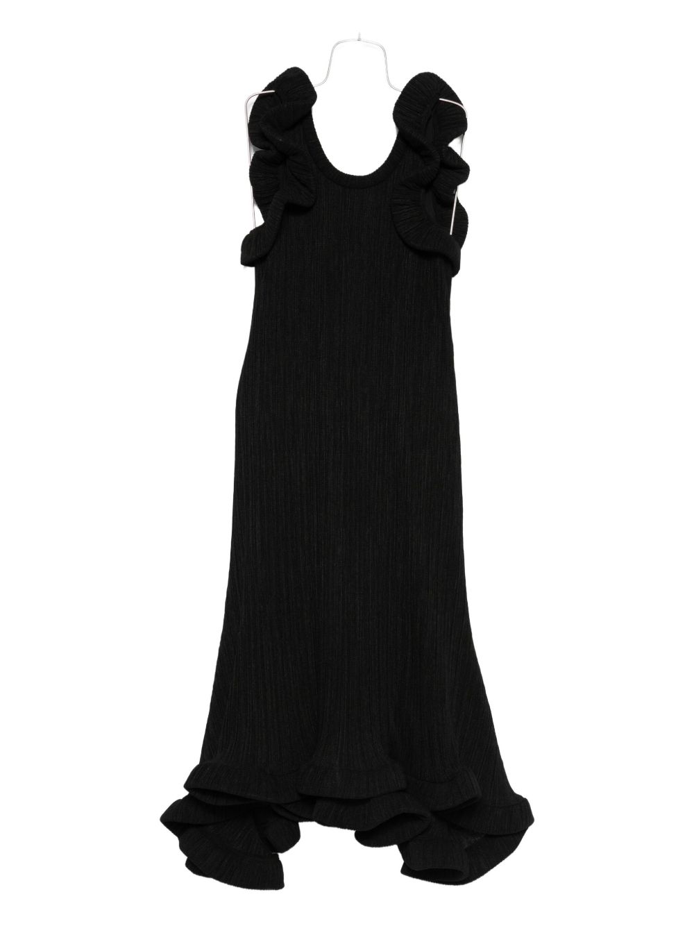 Foam Ruffle midi dress - Black