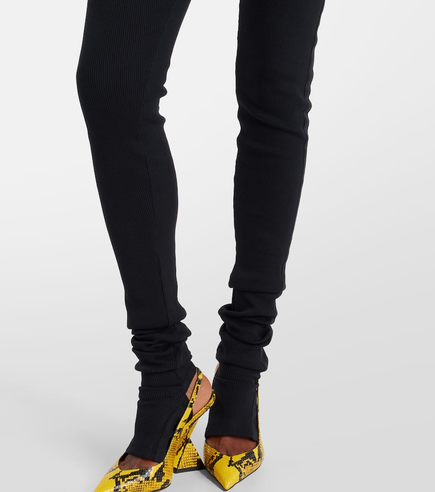 High-rise cotton jersey stirrup leggings