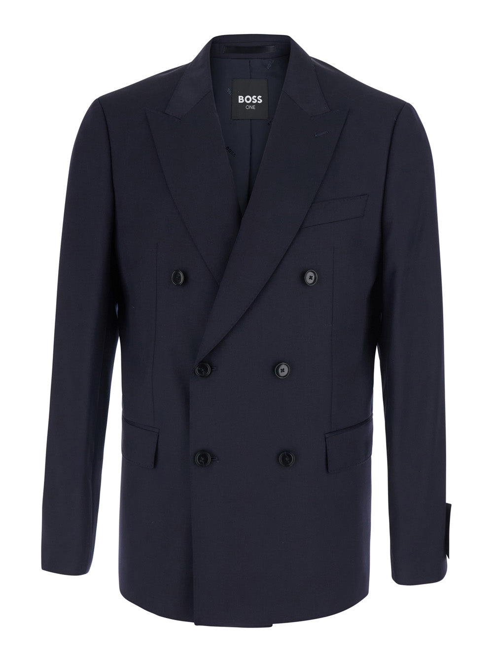 Double-Breasted Wool Blazer — Navy