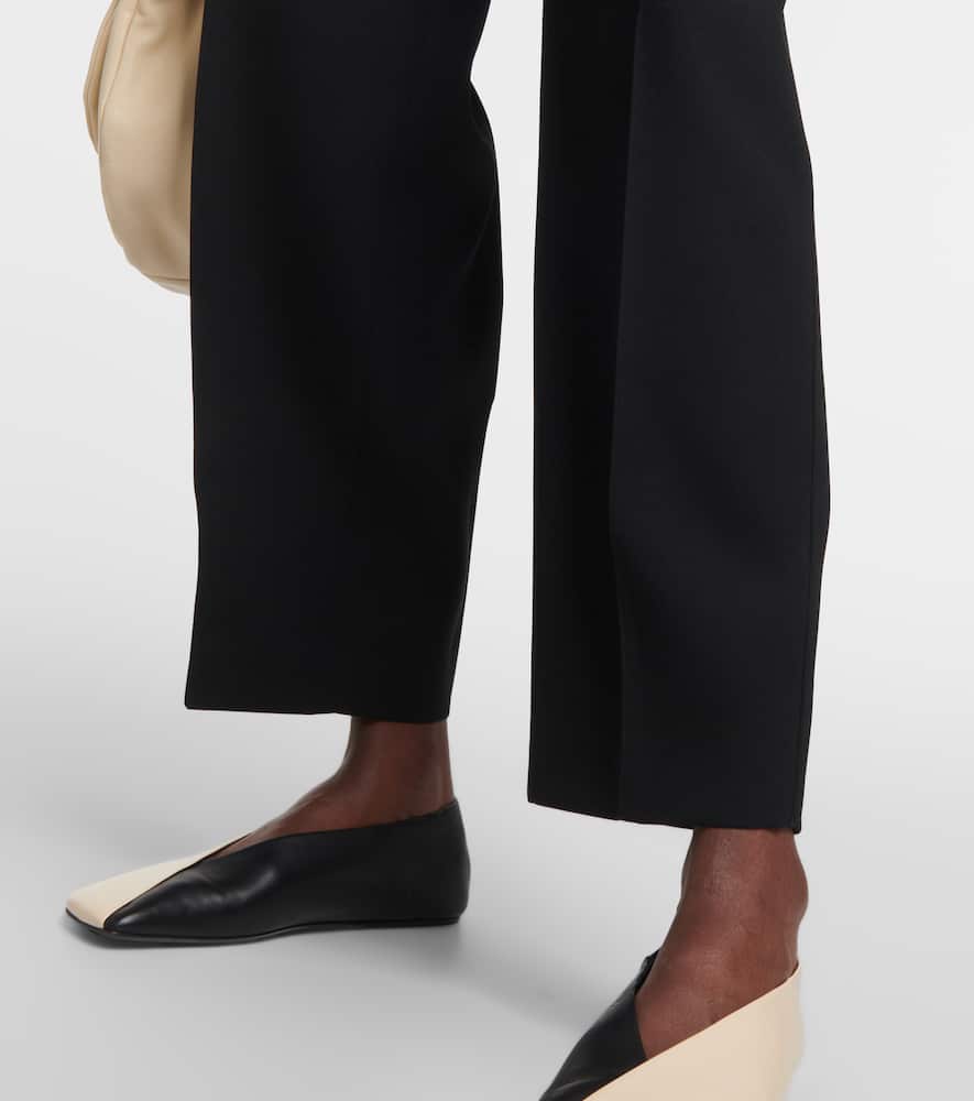 High-rise wool wide-leg pants