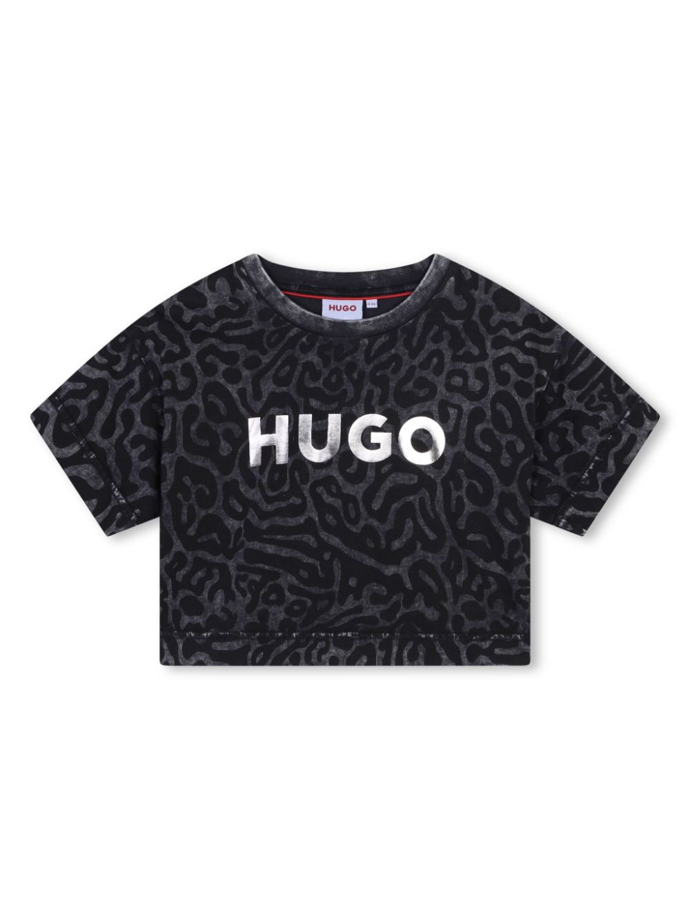 Logo-print cropped T-shirt - Black