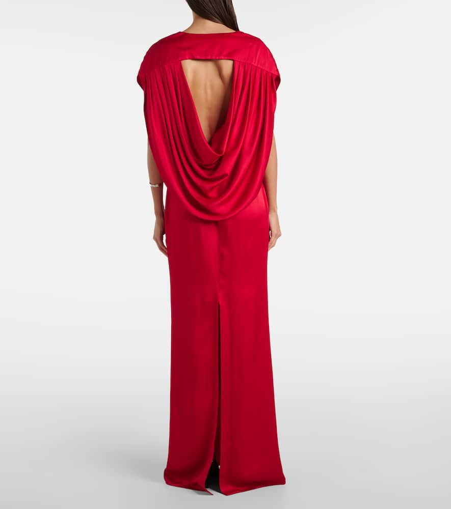 Draped satin gown