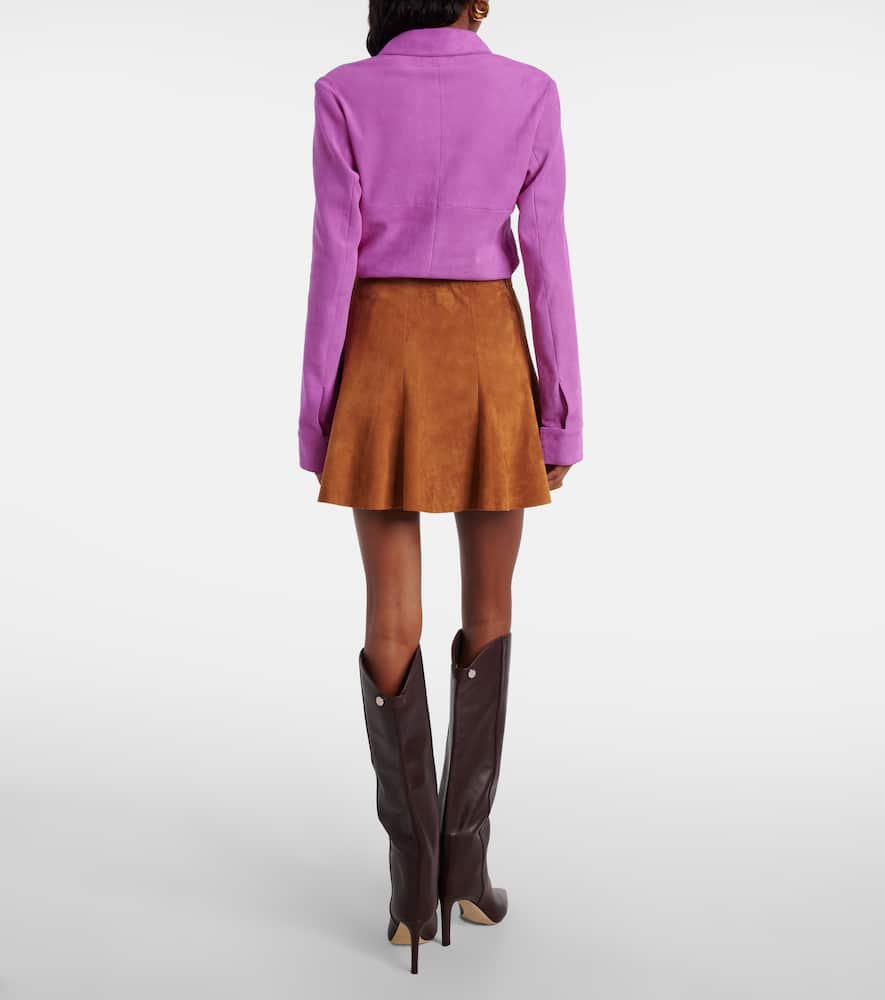 Mila pleated suede miniskirt