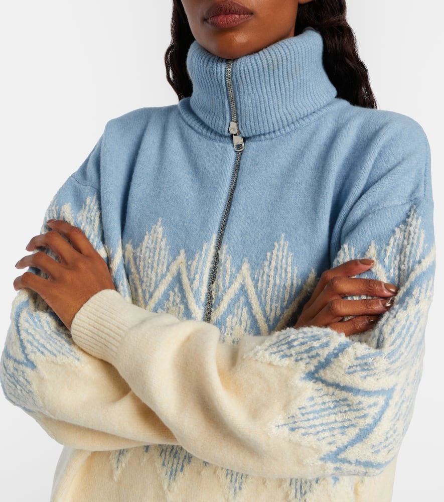 Hedda jacquard half-zip sweater
