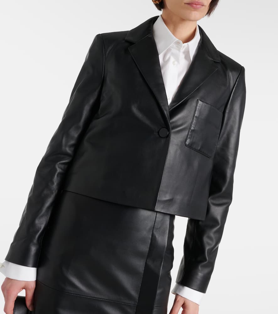 Cropped leather jacket