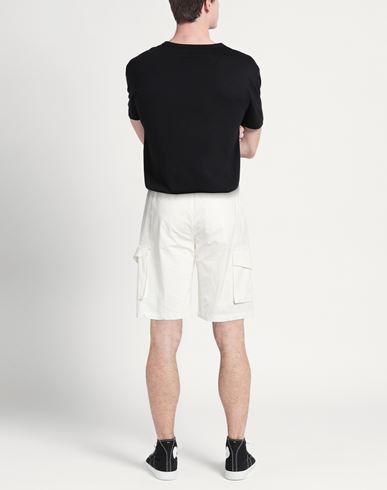 Man Shorts & Bermuda Shorts Off white Size 34 Cotton, Elastane