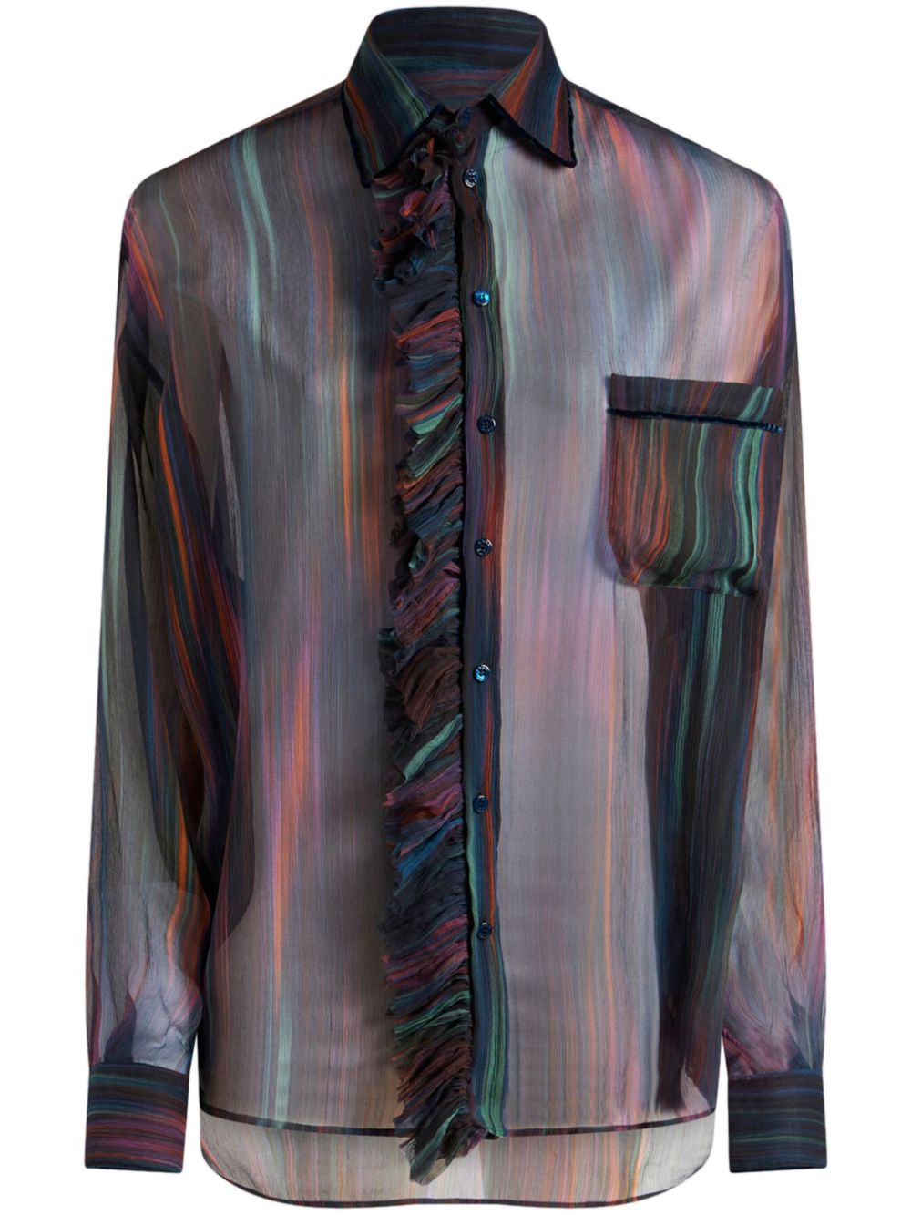 Printed ruched shirt - Black
