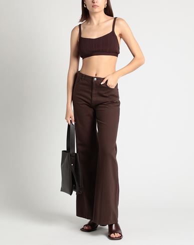 Jucca Woman Top Chocolate brown Size M Viscose, Polyamide