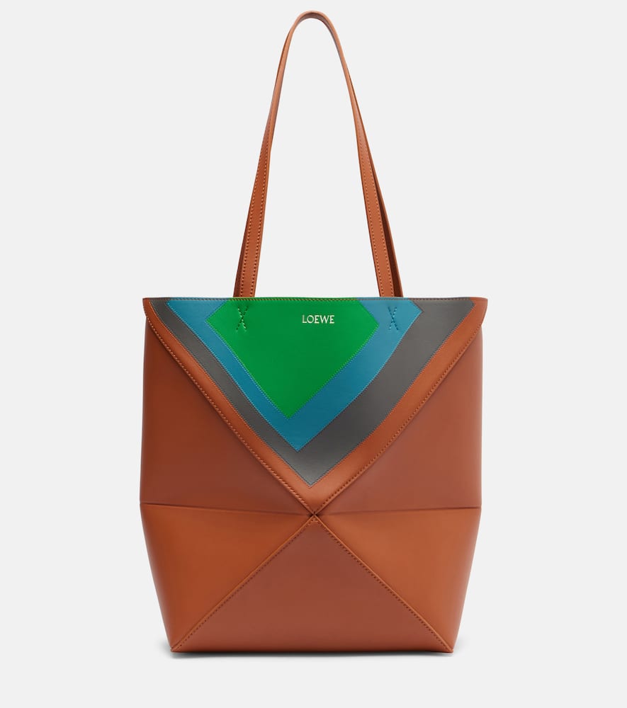 Puzzle Fold Square Medium leather tote bag