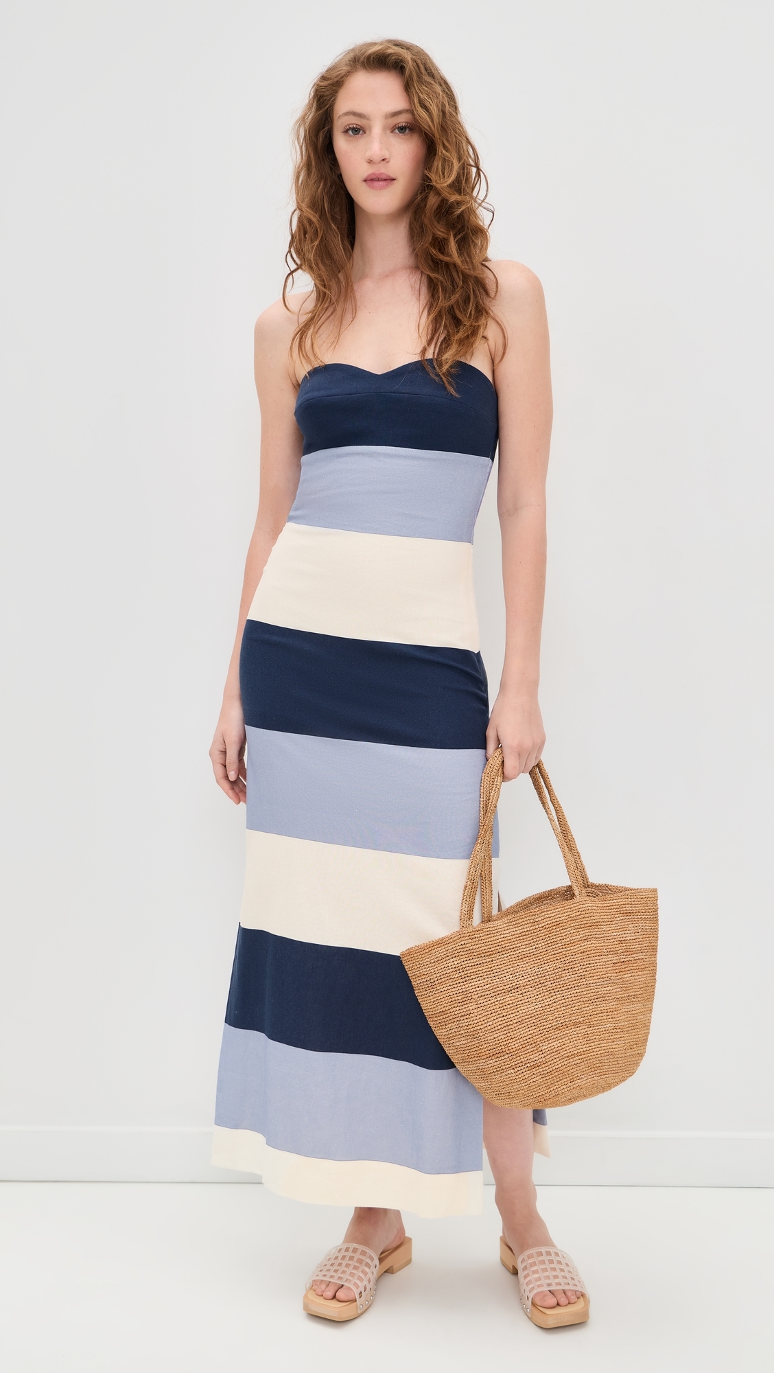 Sono Veri Dress Maxi Blue Stripes