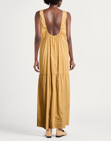 Woman Maxi dress Mustard Size 8 Cotton, Polyamide, Elastane