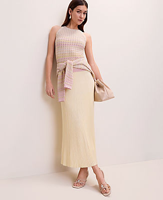 Ann Taylor Petite Ribbed Midi Sweater Skirt