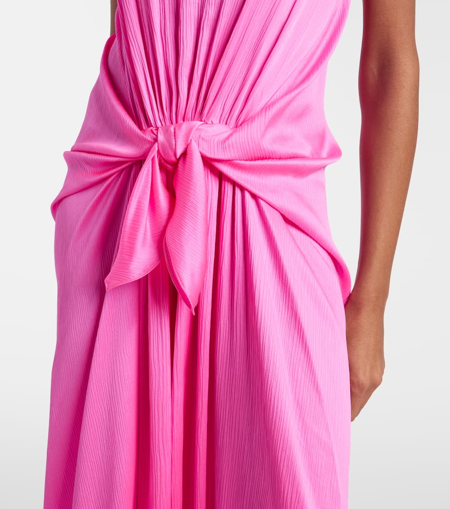 Gathered silk maxi dress