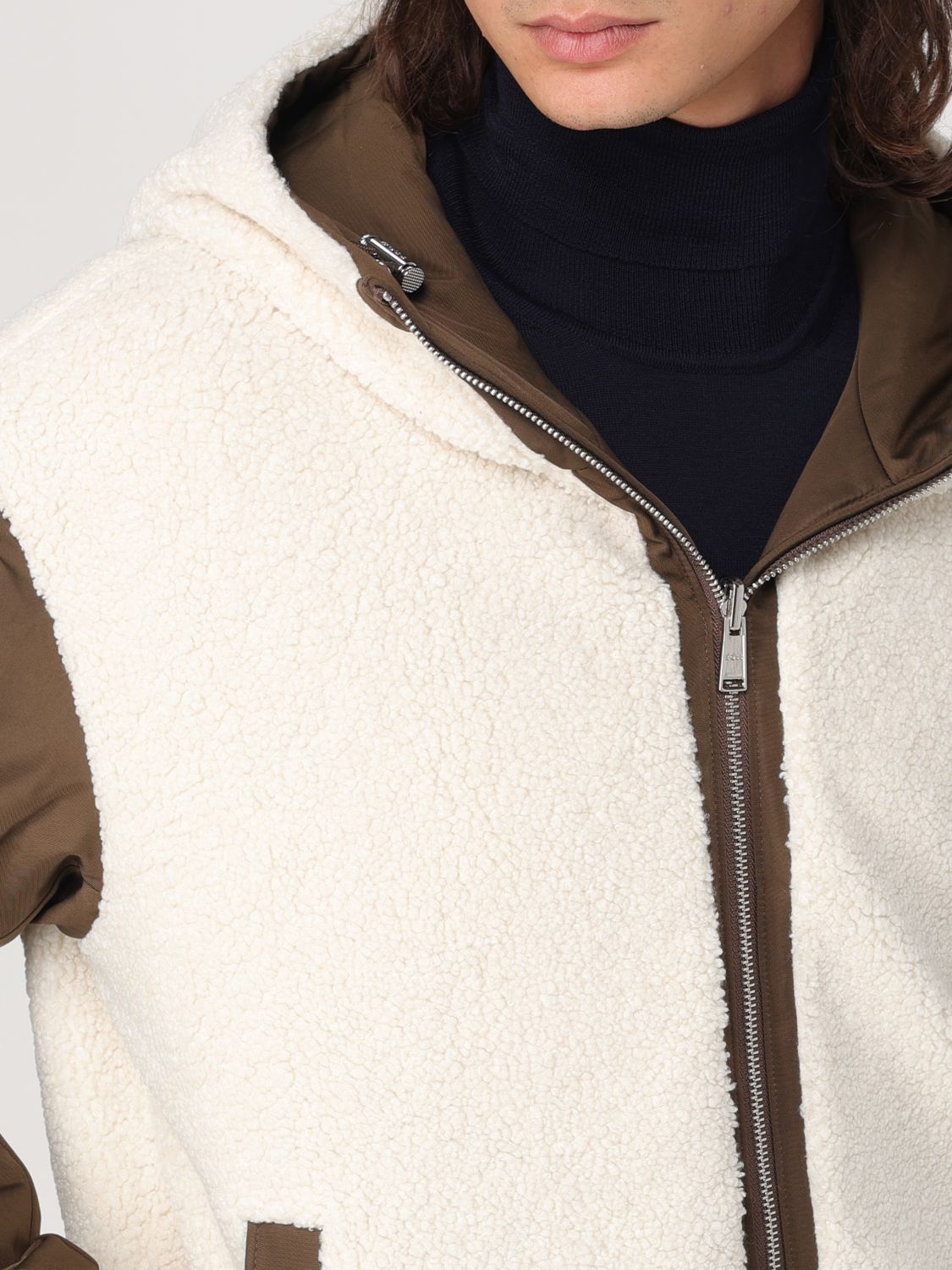 Hooded puffer jacket - Brown