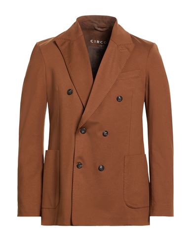 Man Blazer Brown Size 38 Cotton, Elastane