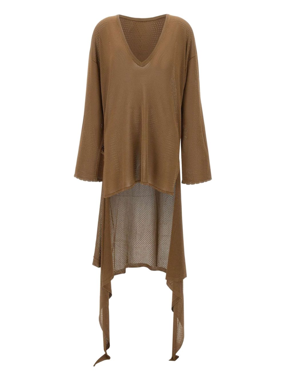 The Attico v-neck beach dress - Brown