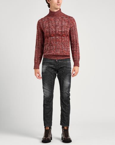 Man Jeans Black Size 30 Cotton, Elastane, Calfskin