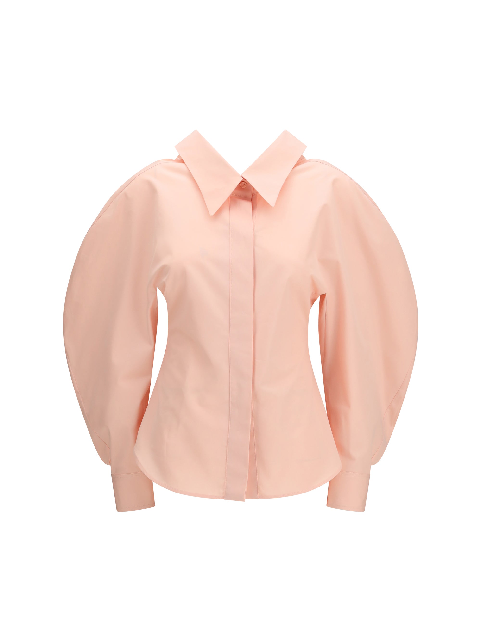 Cut-Out Cotton Poplin Shirt — Pink