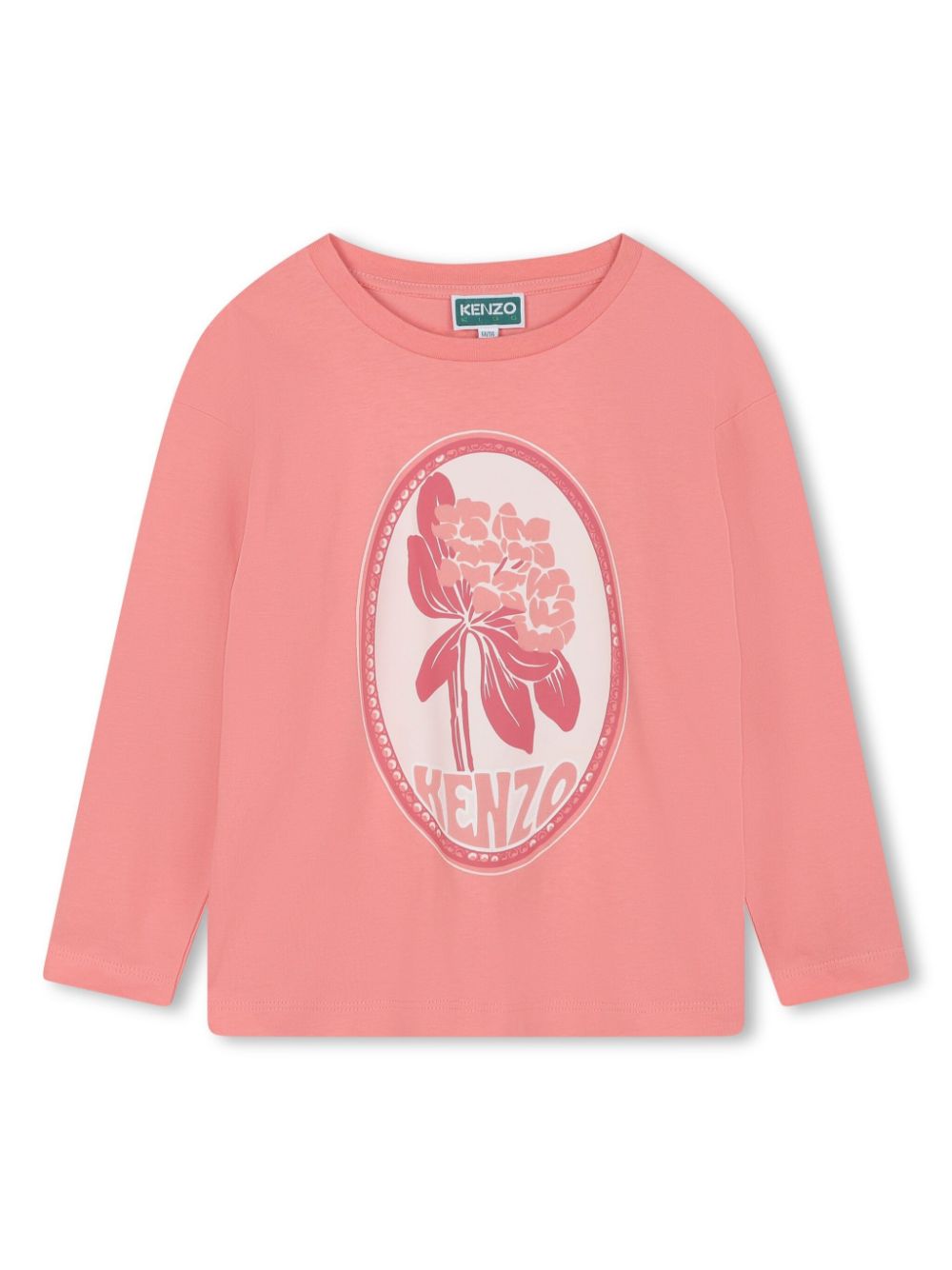 Floral-print organic cotton T-shirt - Pink