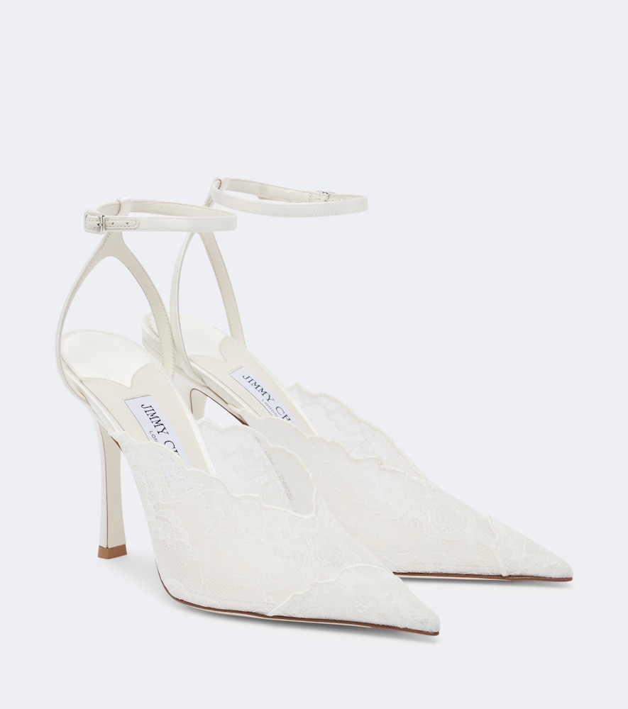 Bridal Faiz lace and leather pumps