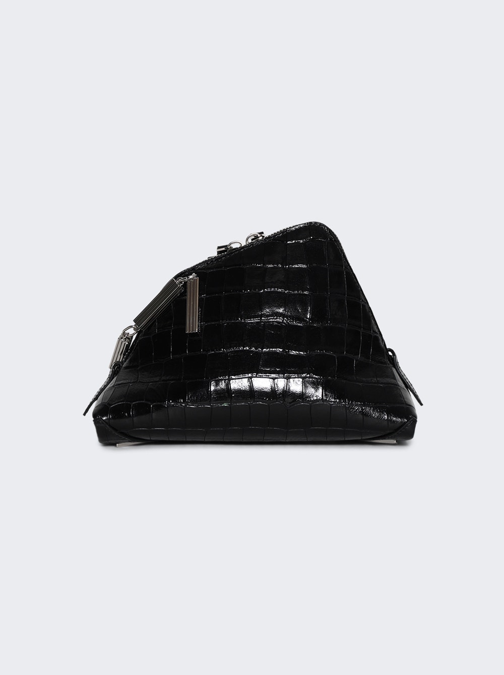 THE ATTICO La Scala Clutch in Dark Grey - Grey. a