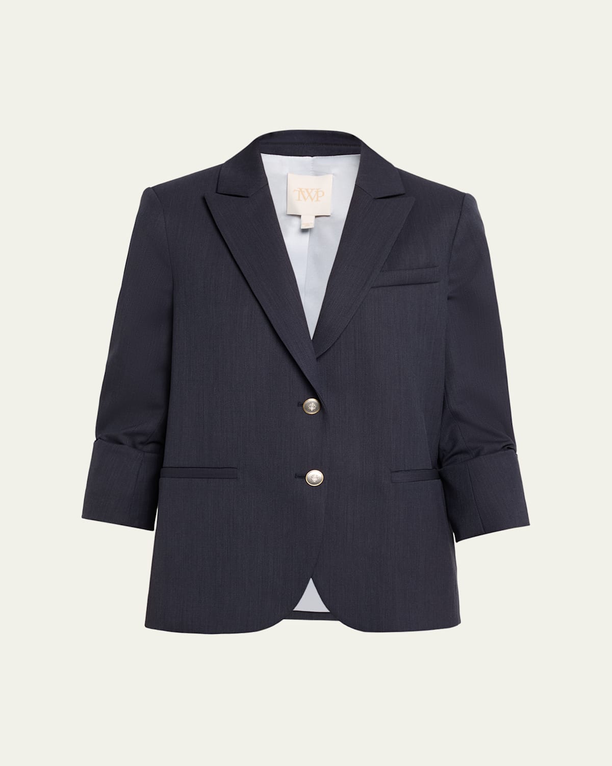 Boyfriend Single-Breasted Stretch Wool Blazer