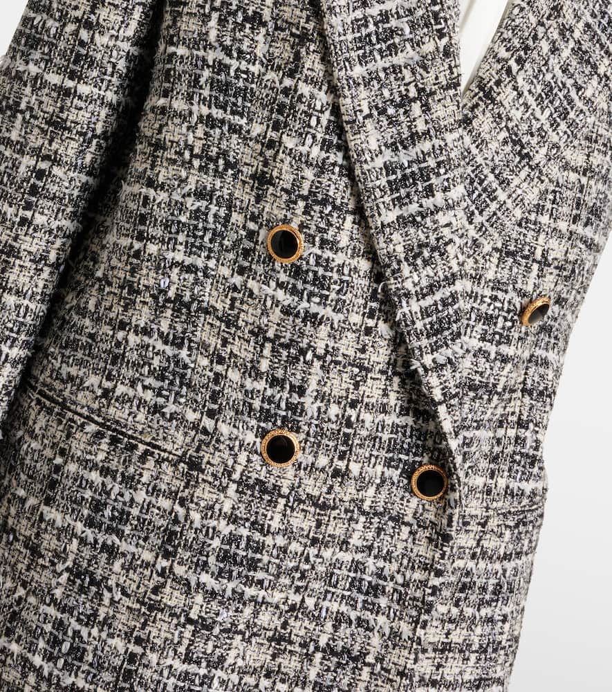 Wool lamé tweed blazer