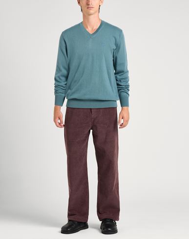 Man Sweater Slate blue Size 3XL Cotton, Wool