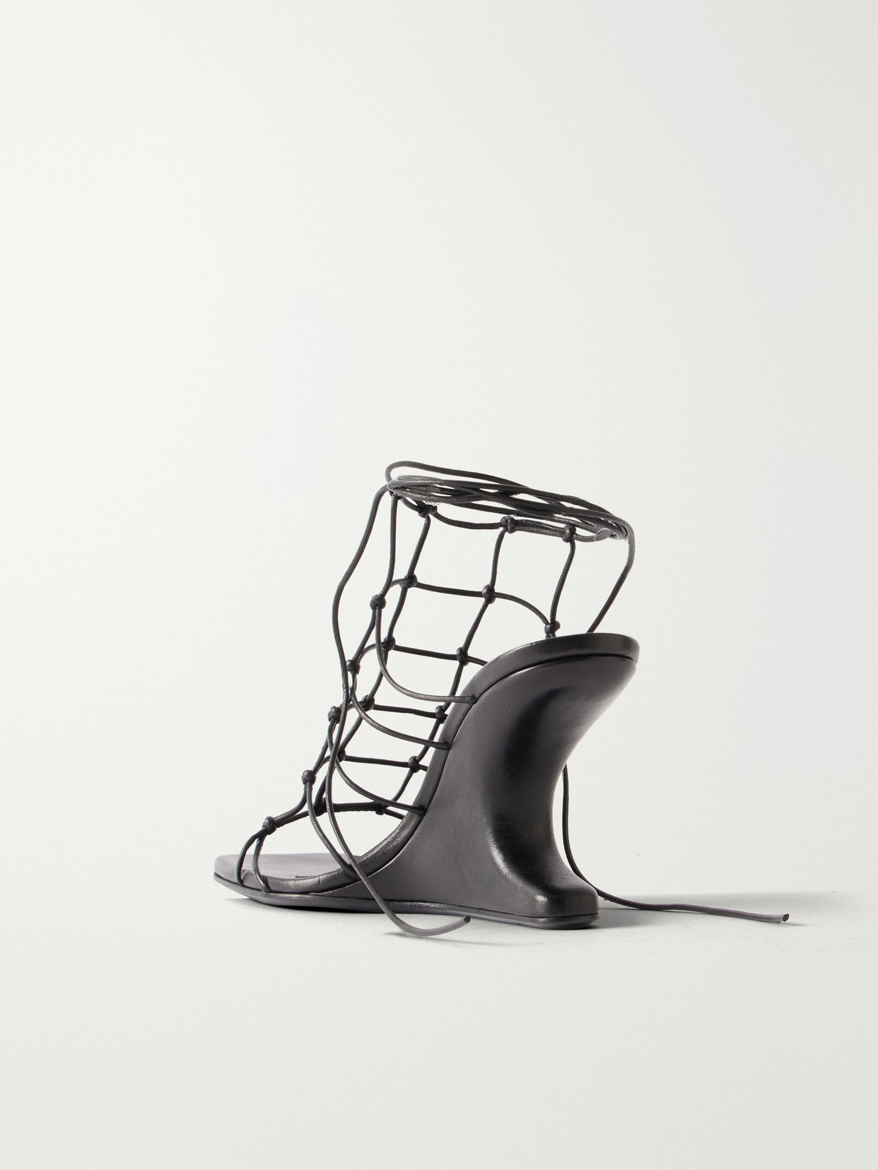 Cantilever 80 Leather Wedge Sandals - Black