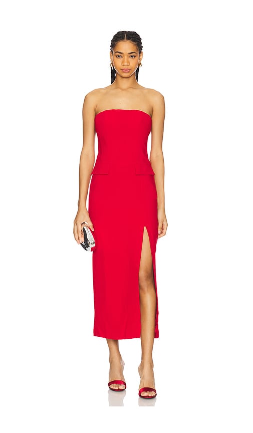 Bardot NIKKI STRAPLESS MIDI DRESS in Red. - 12 also