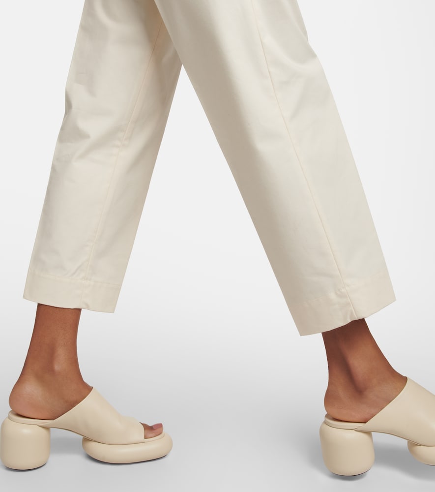 High-rise cotton pants