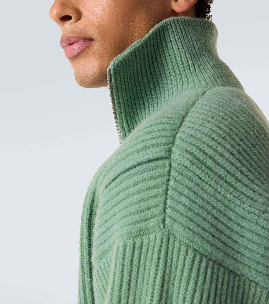 Wool zip-up cardigan