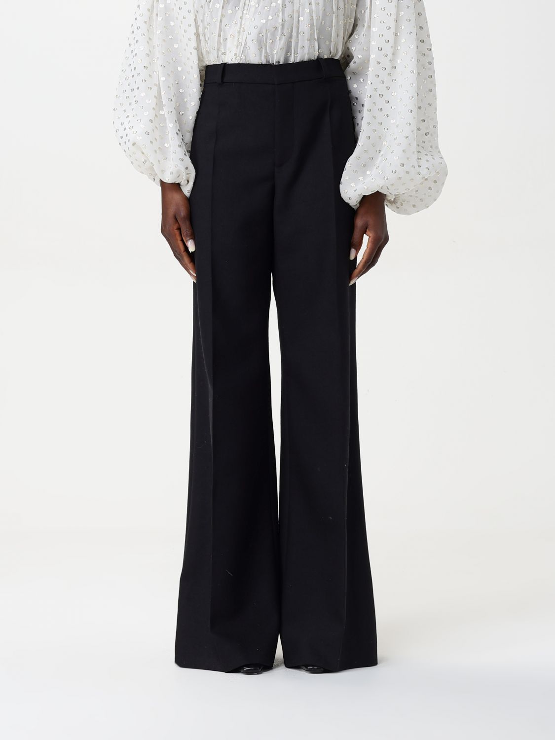 Flared tailored trousers - Brown