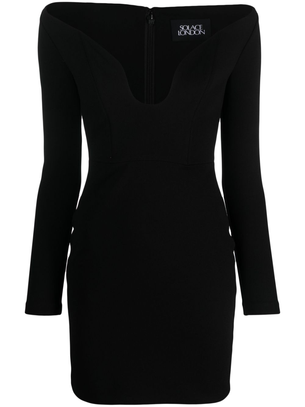 Uma long-sleeve minidress - Black