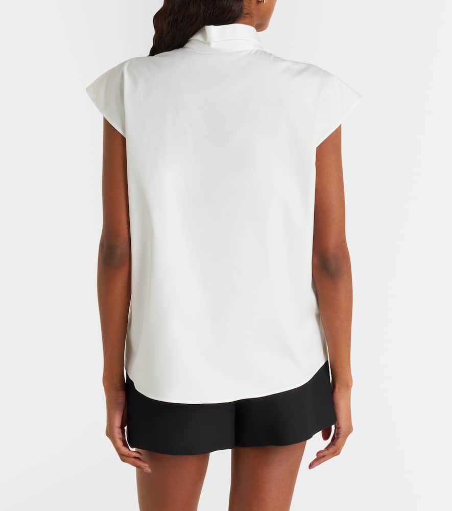 Guipure lace-trimmed cotton poplin shirt