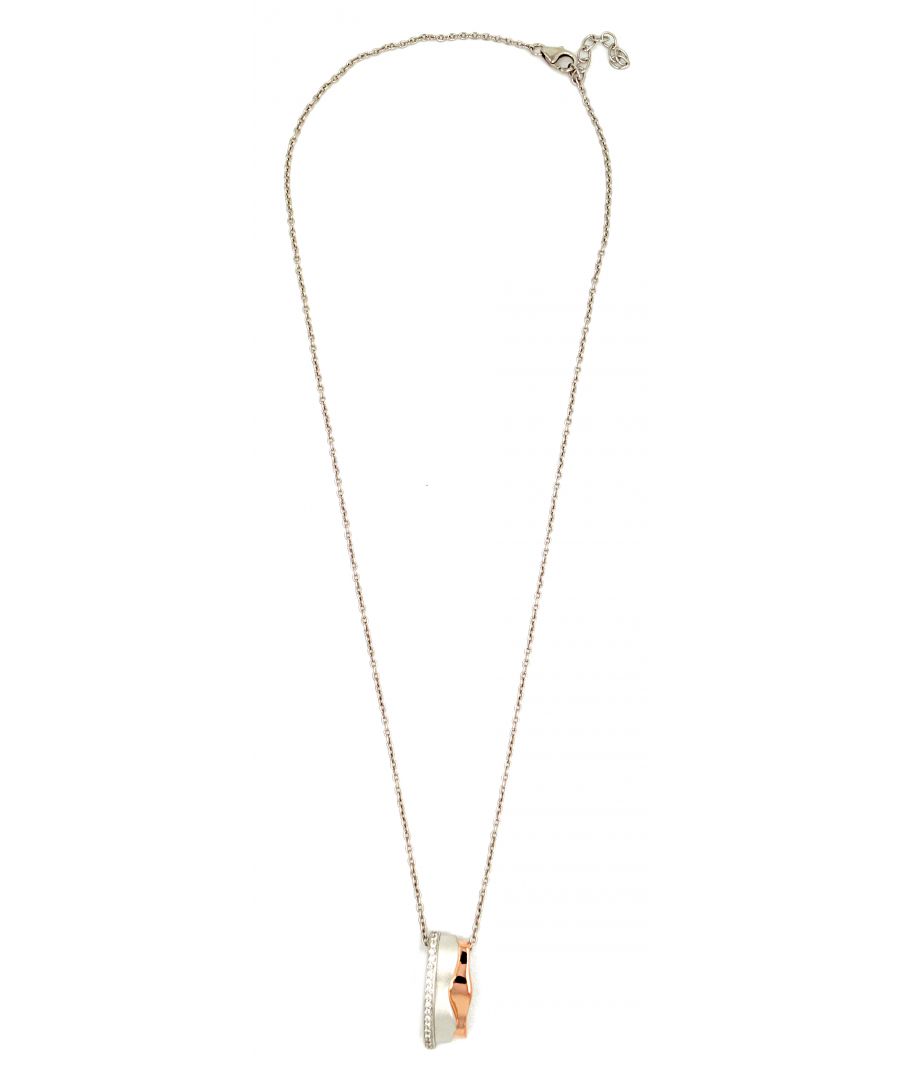 Orphelia WoMens 925 Sterling Silver Chain with Pendant - Silver/Rose ZH-6042 - Silver & Rose Gold - One