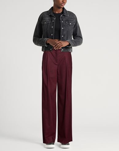 Woman Pants Burgundy Size 4 Polyester, Acrylic, Wool, Viscose, Elastane