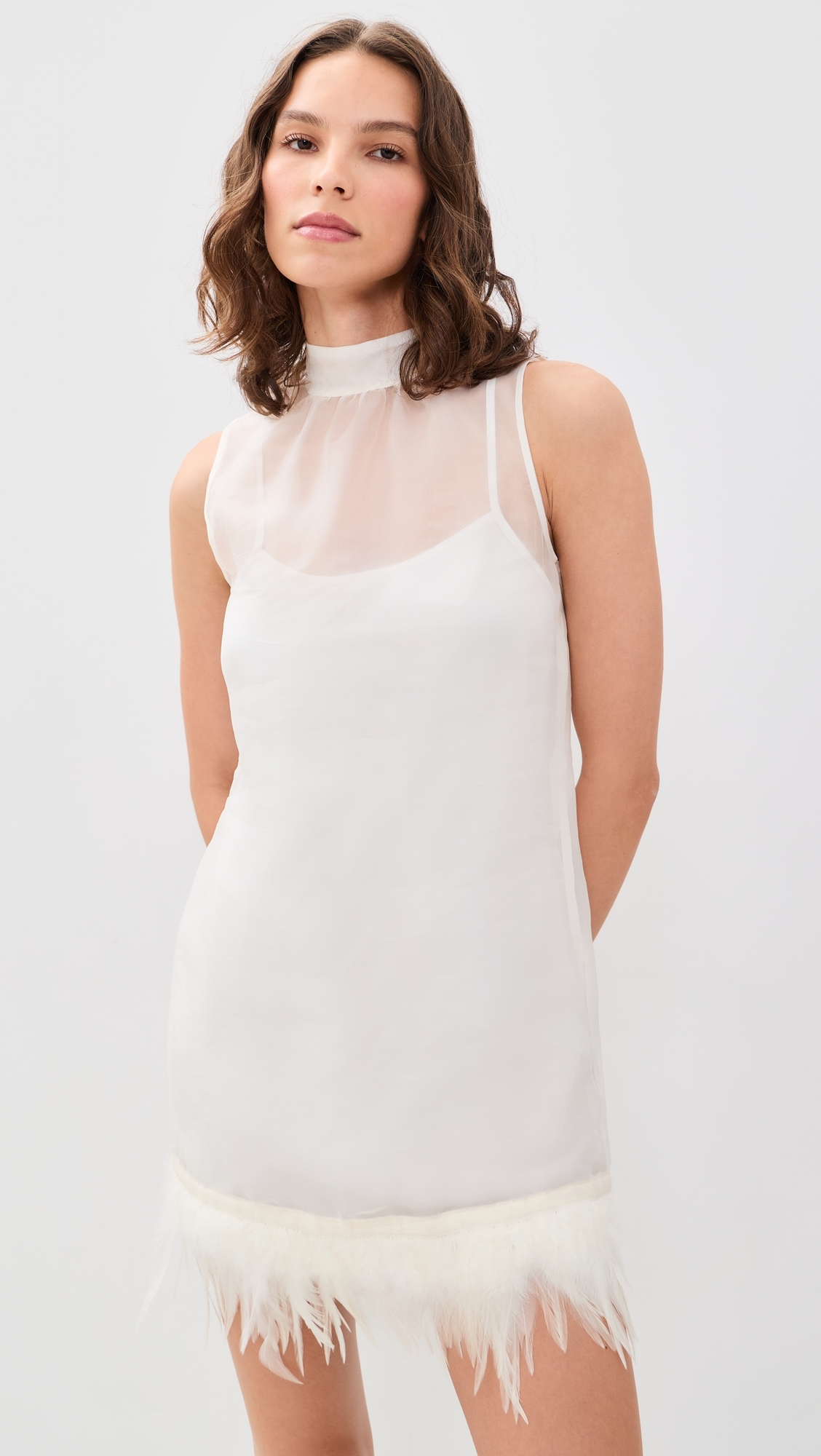 Albee Silk Mini Dress Ivory